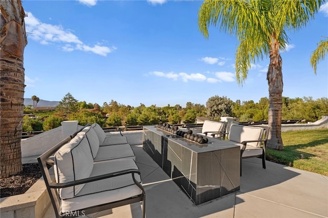 view of patio / terrace featuring an outdoor living space