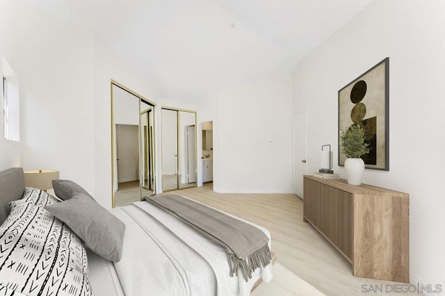 bedroom featuring light hardwood / wood-style floors