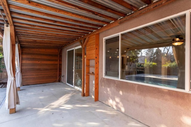 view of patio / terrace with ceiling fan