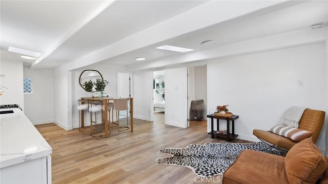 living room featuring light hardwood / wood-style floors