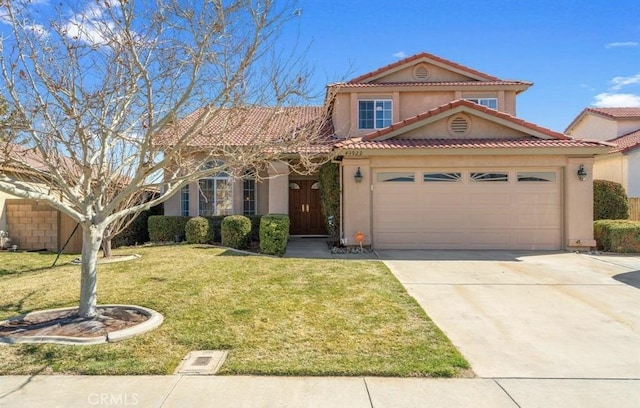 mediterranean / spanish-style home featuring a front lawn