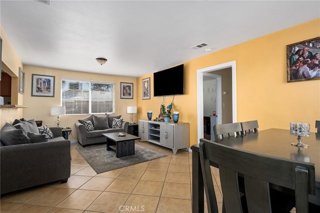 view of tiled living room