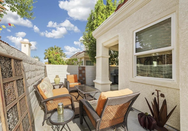 view of patio with an outdoor living space