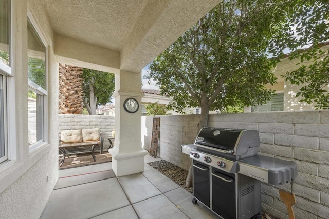 view of patio with grilling area