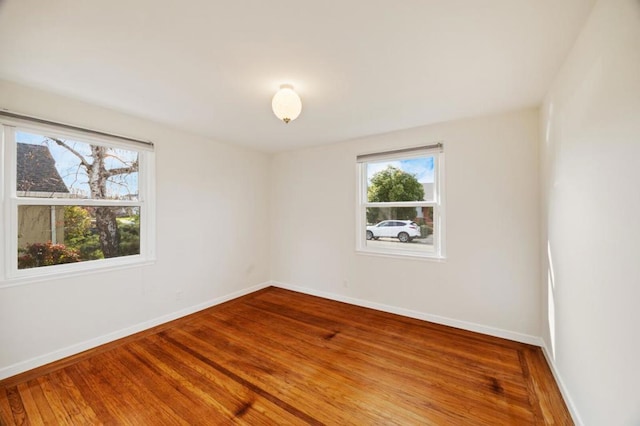 spare room featuring wood-type flooring