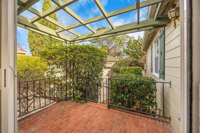 view of patio / terrace with a pergola