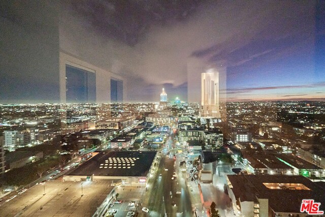 view of aerial view at dusk