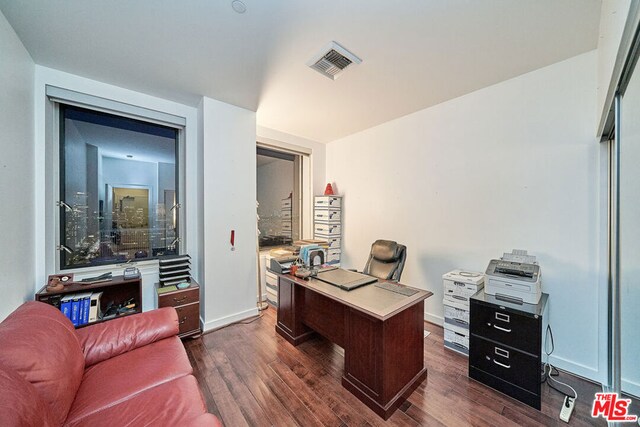 office featuring dark hardwood / wood-style floors