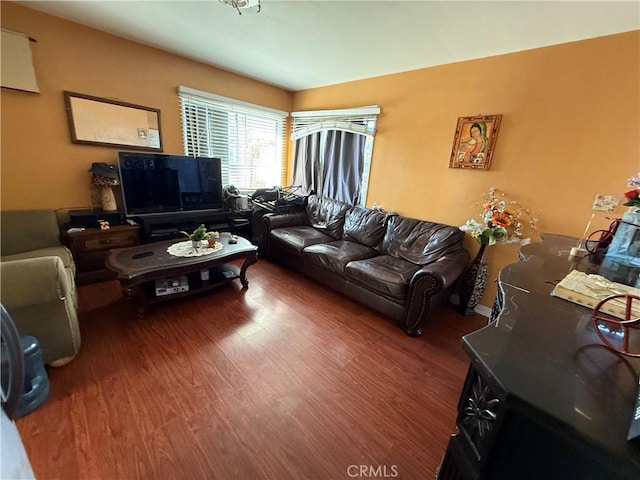 living room featuring hardwood / wood-style flooring