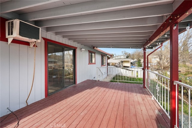 deck featuring a wall mounted air conditioner