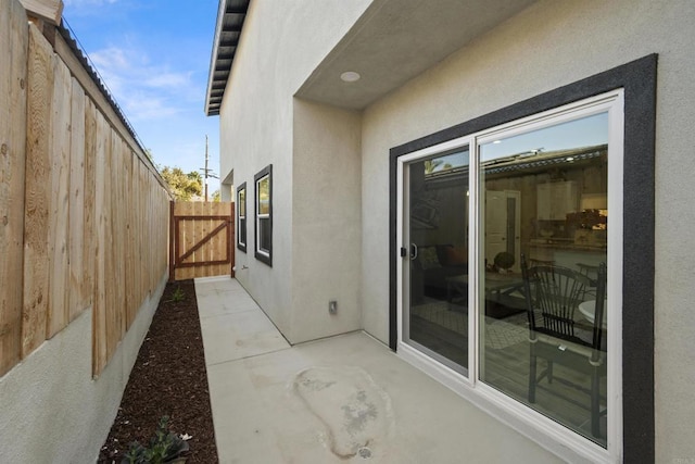 view of home's exterior with a patio