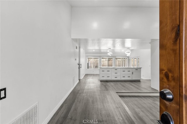 living room with light hardwood / wood-style floors