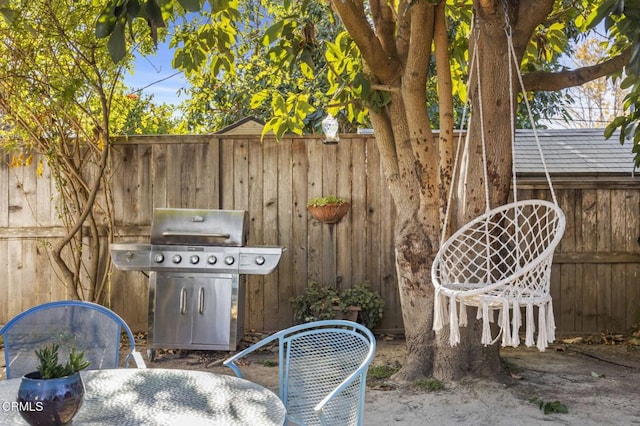 view of patio / terrace with area for grilling