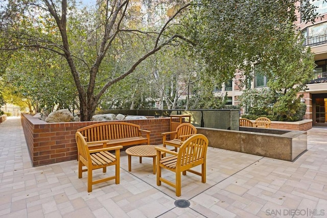 view of patio with an outdoor living space