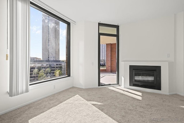 living room with light colored carpet