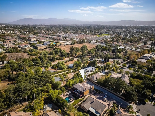 bird's eye view featuring a mountain view