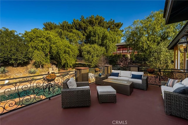 view of patio with an outdoor living space