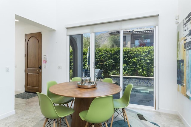 view of tiled dining room