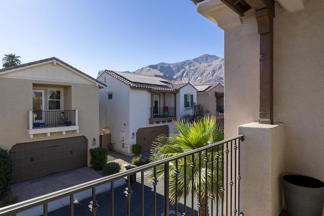 balcony with a mountain view