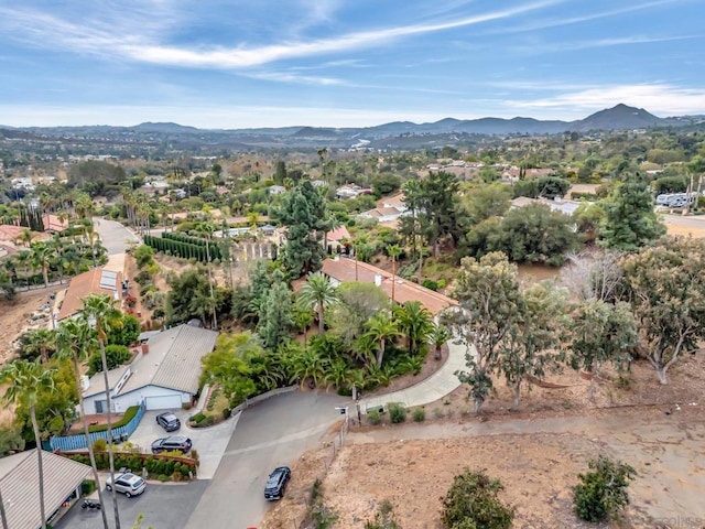 bird's eye view with a mountain view