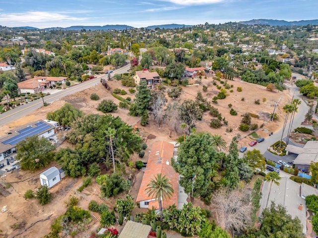 bird's eye view with a mountain view