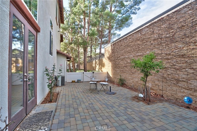 view of patio / terrace featuring central AC