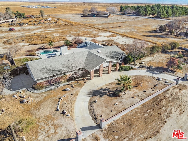 bird's eye view featuring a rural view