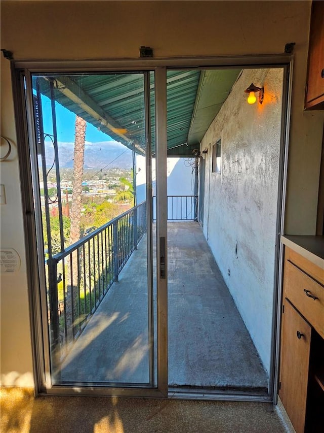 balcony with a mountain view