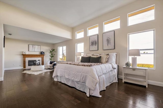 bedroom featuring dark hardwood / wood-style floors