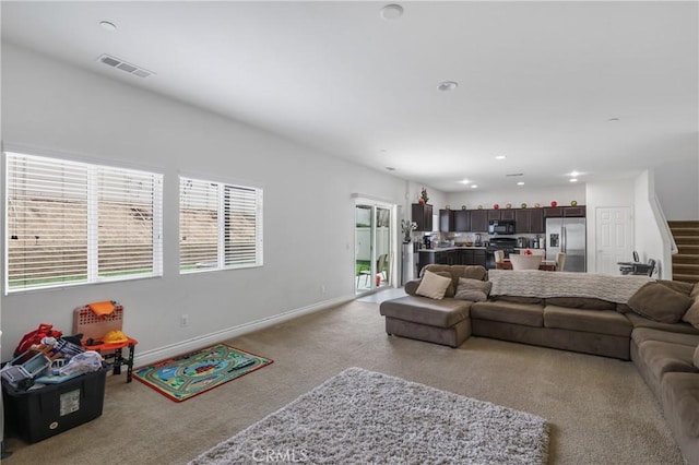 view of carpeted living room