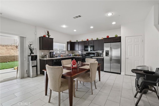 dining room with sink