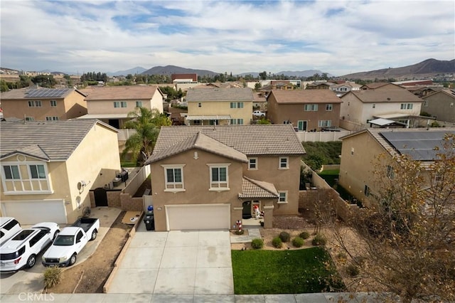 bird's eye view featuring a mountain view