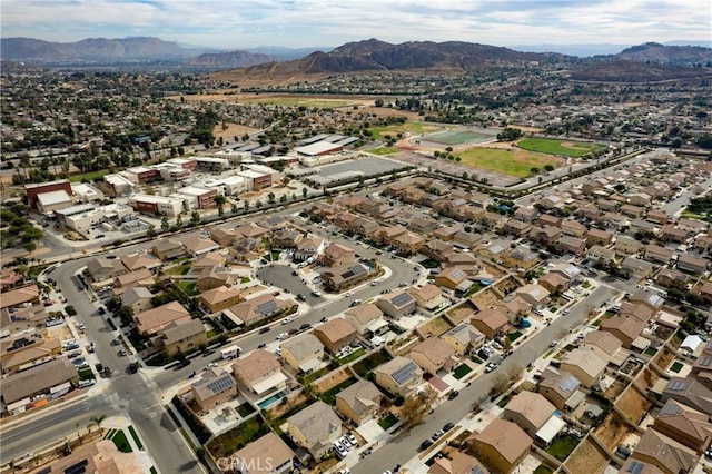 aerial view with a mountain view