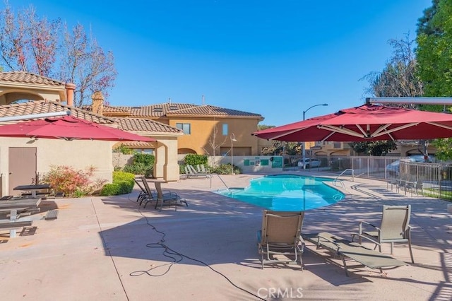 view of pool featuring a patio area