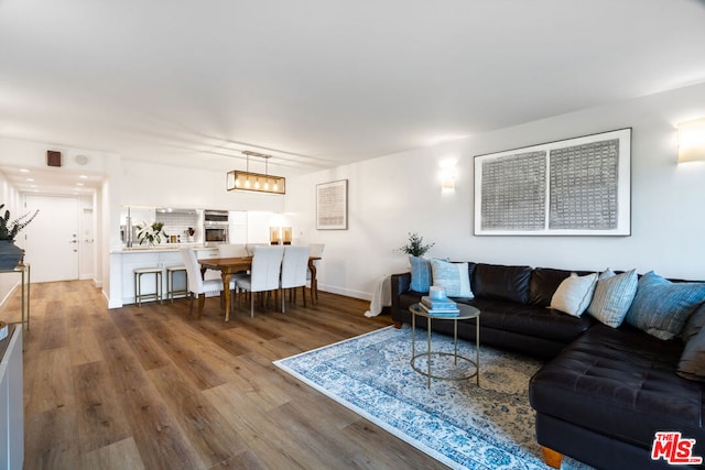 living room featuring hardwood / wood-style flooring