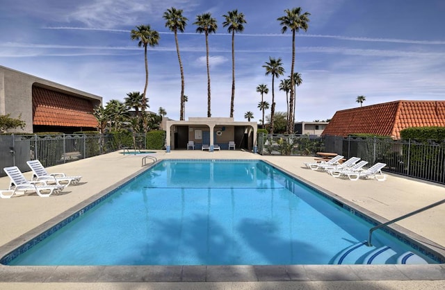 view of pool with a patio area