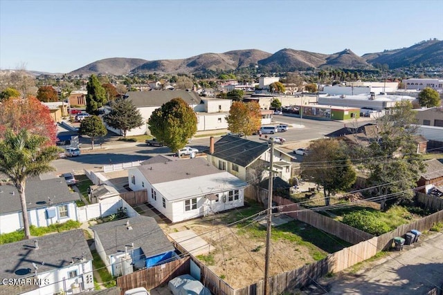 bird's eye view with a mountain view