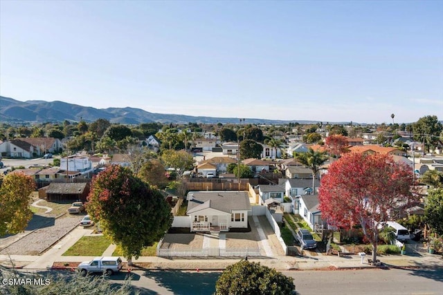 aerial view with a mountain view