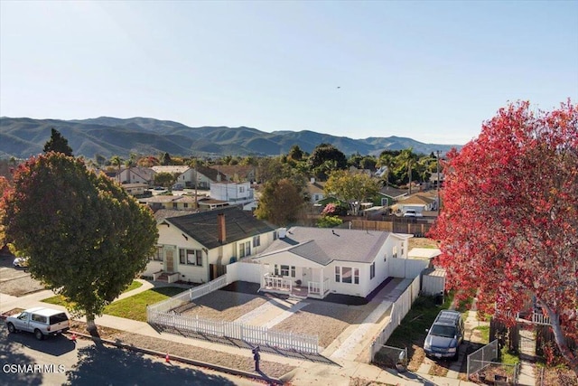 aerial view featuring a mountain view