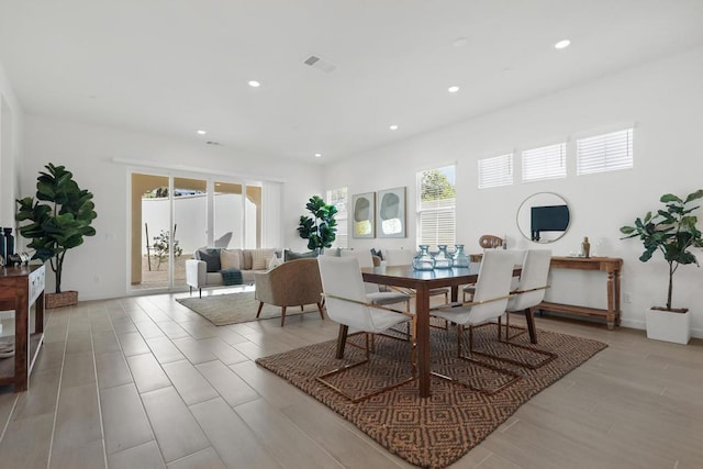 dining space featuring plenty of natural light