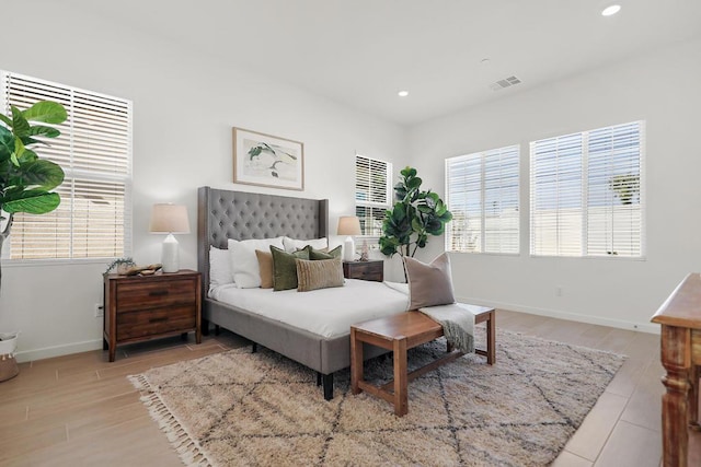 bedroom featuring light wood-type flooring