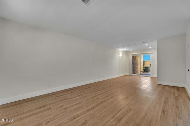 interior space with light hardwood / wood-style floors