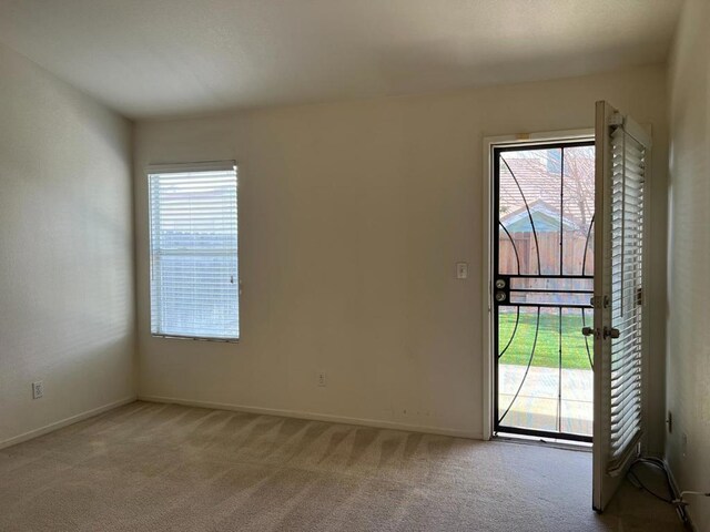 carpeted spare room featuring a healthy amount of sunlight