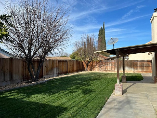 view of yard with a patio