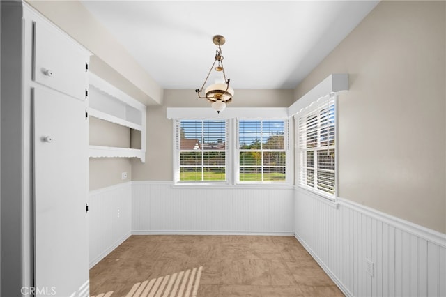 view of unfurnished dining area