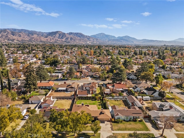 aerial view with a mountain view