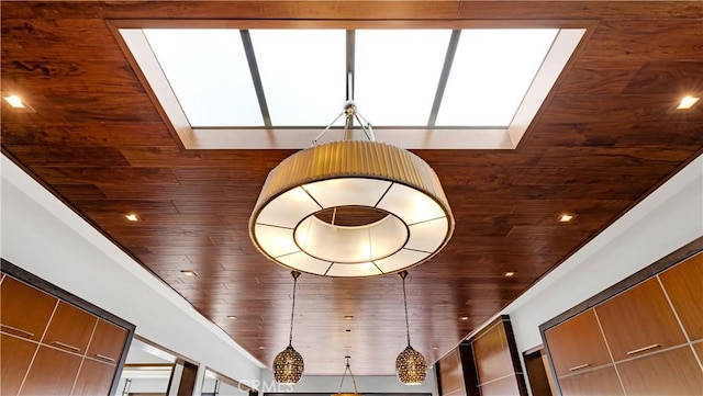 details with wood ceiling