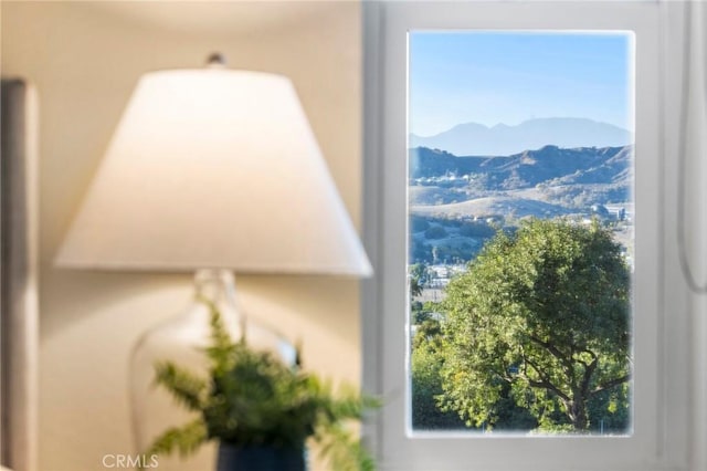 room details with a mountain view