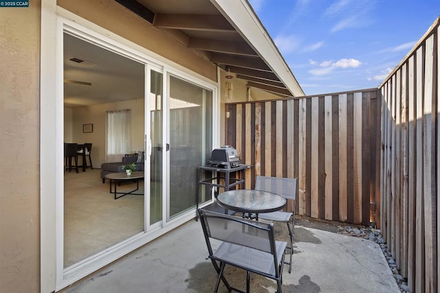 view of patio / terrace featuring grilling area