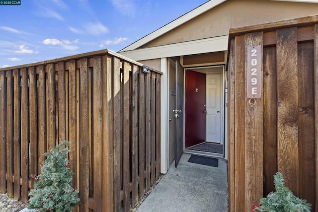 view of doorway to property